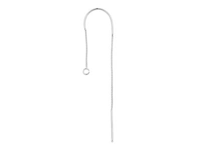 Sterling Silver 1 Box Chain Ear   Thread With U-bar