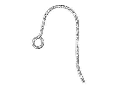 Sterling Silver Sparkle Twisted    Hookwires With Loop 19x11mm        Pack of 6 - Standard Image - 1