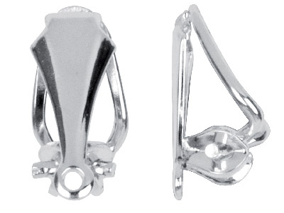 Sterling Silver Omega Ear Clip For  Drops, Pair, Omega Shape Wire Back, Polished Front Piece