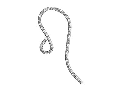 Sterling Silver Sparkle Twisted    Hookwires 20x8.5mm Pack of 6 - Standard Image - 1