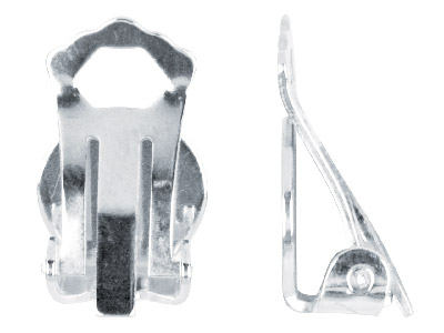 Sterling Silver Ear Clip Pair 10mm Flat Pad And Large Flat Clip