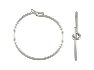 Sterling Silver Beading Hoop       Earrings 15mm Pack of 6