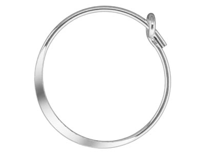 Sterling Silver Flattened Hoop     Earrings 15mm Pack of 6