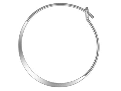 Sterling Silver Flattened Hoop     Earrings 20mm Pack of 6 - Standard Image - 1