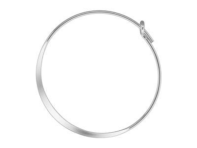 Sterling Silver Flattened Hoop     Earrings 25mm Pack of 6 - Standard Image - 1