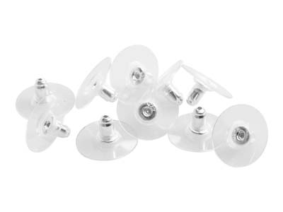 Sterling Silver And Plastic        Ear Stud Back Pack of 10, 12mm - Standard Image - 1