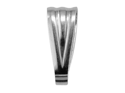 Sterling Silver Pendant Bails,     Pack of 10 Fluted, Medium