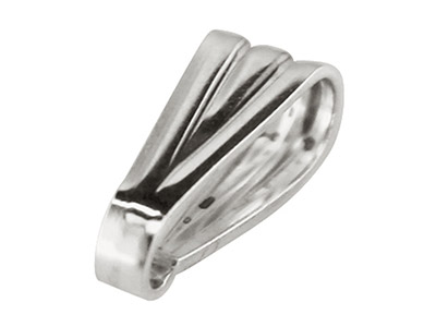 Sterling Silver Pendant Bails,     Pack of 10 Fluted, Medium - Standard Image - 2