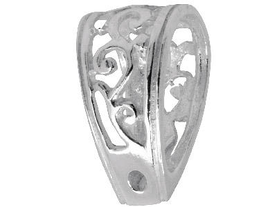 Sterling Silver Large Ornate Bail, Polished - Standard Image - 1