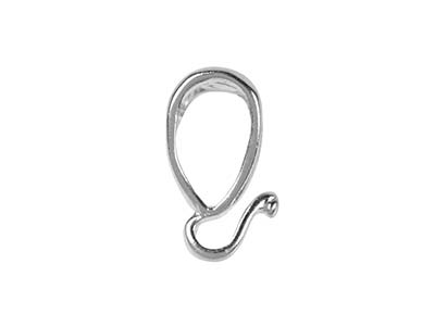 Sterling Silver Fancy Bail,        Pack of 10, With Hook Loop, 8mm X  5mm Wide - Standard Image - 2