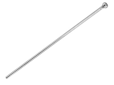 Sterling Silver Head Pin 75mm      Pack of 20, With 2mm Bead