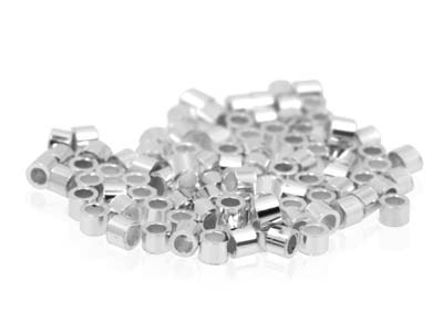 Sterling Silver Beadalon Crimp     Tube, 1.3mm Inside Diameter X 2mm, Pack of 12 - Standard Image - 2