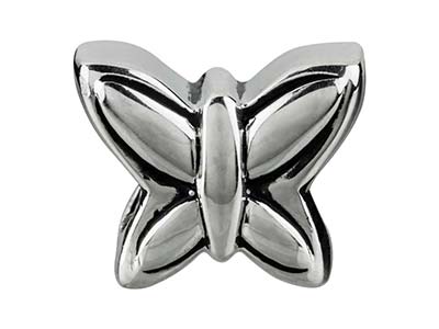 Sterling Silver Butterfly Charm    Bead - Standard Image - 1