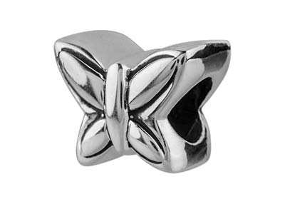 Sterling Silver Butterfly Charm    Bead - Standard Image - 2