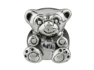 Sterling Silver Teddybear Charm    Bead
