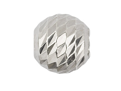 Sterling Silver Diamond Faceted    Round Bead 4mm - Standard Image - 1