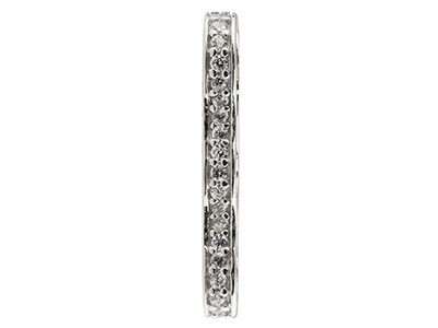 Sterling Silver 18x6mm Triple Bead Spacer With Cubic Zirconia - Standard Image - 3