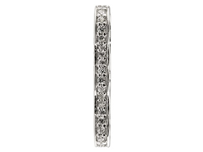 Sterling Silver 18x6mm Triple Bead Spacer With Cubic Zirconia - Standard Image - 3
