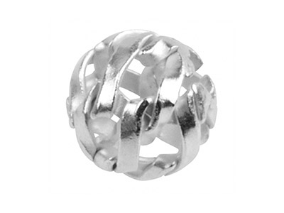 Sterling Silver Net 7mm Beads      Pack of 10