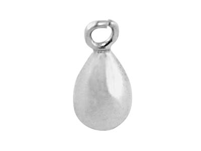 Sterling Silver Teardrop Solid Bead 7mm, 100 Recycled Silver