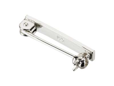 Sterling Silver Brooch Back With Revolver Safety Catch, Complete, 25mm, 100% Recycled Silver - Standard Image - 3