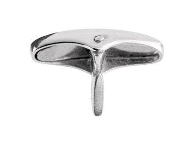 Sterling Silver Whale Tail Cufflink Oval - Standard Image - 4