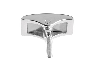 Sterling Silver Whale Tail Cufflink Rectangle - Standard Image - 4