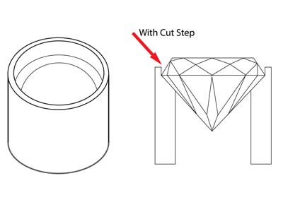 Sterling Silver Tube Setting 5.0mm Semi Finished Cast Collet, 100%    Recycled Silver - Standard Image - 4