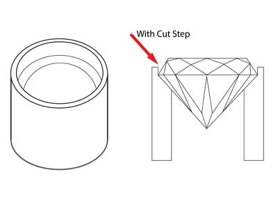 Sterling Silver Tube Setting 6.4mm Semi Finished Cast Collet, 100%    Recycled Silver - Standard Image - 4