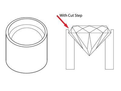 Sterling Silver Tube Setting 6.8mm Semi Finished Cast Collet, 100%    Recycled Silver - Standard Image - 4