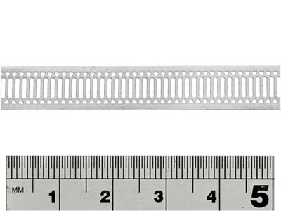 Sterling Silver Stencil Ribbon     Gallery Strip 8.4mm - Standard Image - 2