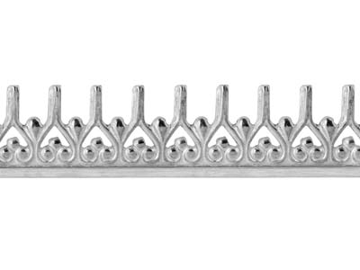 Sterling Silver Decorative Wishbone Gallery Strip 5mm - Standard Image - 3
