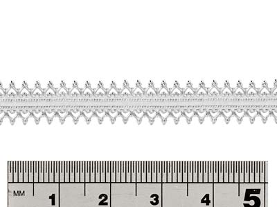 Sterling Silver Double Inverted    Heart Gallery Strip 8.5mm - Standard Image - 2