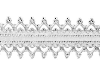 Sterling Silver Double Inverted    Heart Gallery Strip 8.5mm - Standard Image - 3