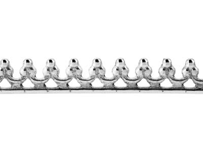 Sterling Silver Beaded Swag Gallery Strip 2.5mm - Standard Image - 3