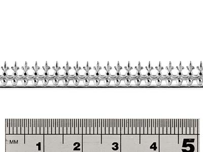 Sterling Silver Bead And Fleur     Gallery Strip 7.5mm - Standard Image - 2