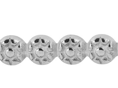 Sterling Silver Large Rosette Berry Gallery Strip 5mm - Standard Image - 3