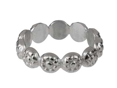 Sterling Silver Large Rosette Berry Gallery Strip 5mm - Standard Image - 4