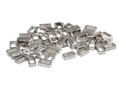 Sterling Silver Rectangular Tube   Runners H7885 5mm X 3.1mm, 1.58    Length, 0.46mm Wall, 100% Recycled Silver - Standard Image - 1