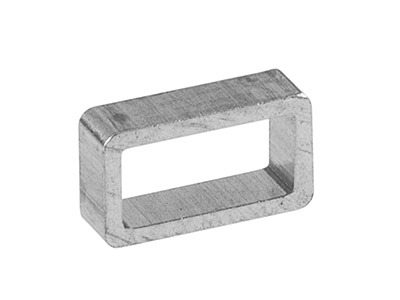 Sterling Silver Rectangular Tube   Runners H7885 5mm X 3.1mm, 1.58    Length, 0.46mm Wall, 100% Recycled Silver - Standard Image - 2