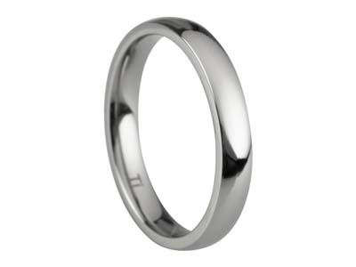 Titanium Court Polished Wedding Ring 3.0mm, Size I, 1.6mm Wall - Standard Image - 1
