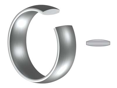 Titanium Court Polished Wedding Ring 3.0mm, Size I, 1.6mm Wall - Standard Image - 5