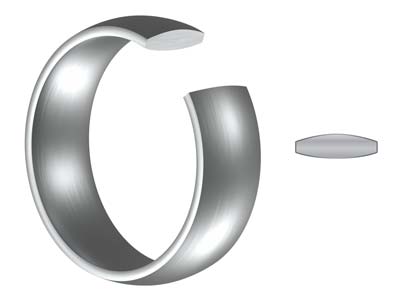 Titanium Court Polished Wedding Ring 3.0mm, Size J, 1.6mm Wall - Standard Image - 5