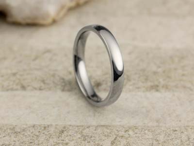 Titanium Court Polished Wedding Ring 3.0mm, Size K, 1.6mm Wall - Standard Image - 2