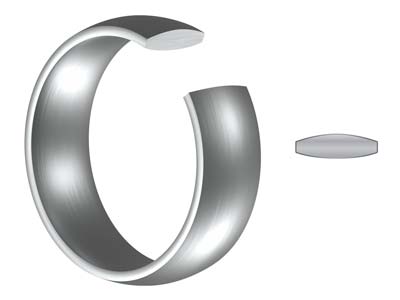 Titanium Court Polished Wedding Ring 3.0mm, Size K, 1.6mm Wall - Standard Image - 5