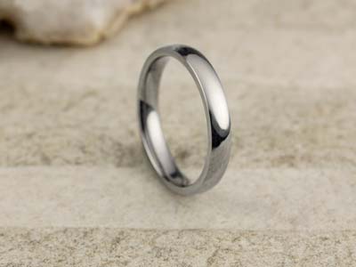 Titanium Court Polished Wedding Ring 3.0mm, Size L, 1.6mm Wall - Standard Image - 2