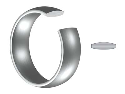 Titanium Court Polished Wedding Ring 3.0mm, Size L, 1.6mm Wall - Standard Image - 5