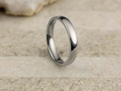 Titanium Court Polished Wedding Ring 3.0mm, Size N, 1.6mm Wall - Standard Image - 2
