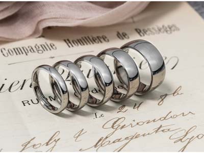 Titanium Court Polished Wedding Ring 3.0mm, Size N, 1.6mm Wall - Standard Image - 3