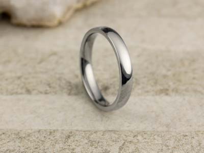 Titanium Court Polished Wedding Ring 3.0mm, Size P, 1.6mm Wall - Standard Image - 2